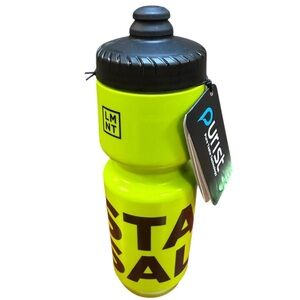LMNT Stay Salty Neon Water Bottle 26 oz Purist Travel Bike Squeeze Bottle